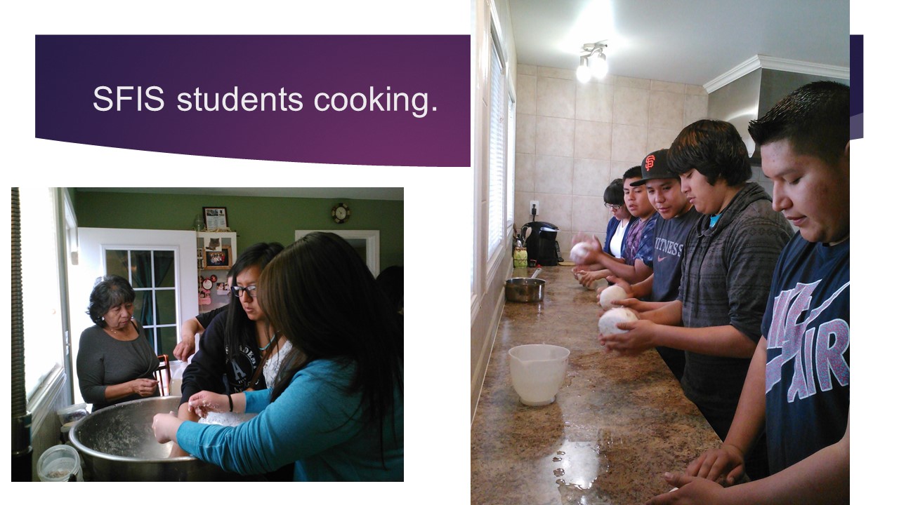 SFIS students cooking. 