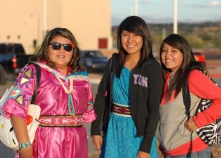 Students proudly showing Pueblo dress