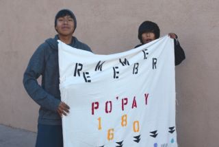 Students Display Po'Pay Flag